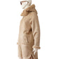 Sandfarbener Fake-Fur Wendemantel