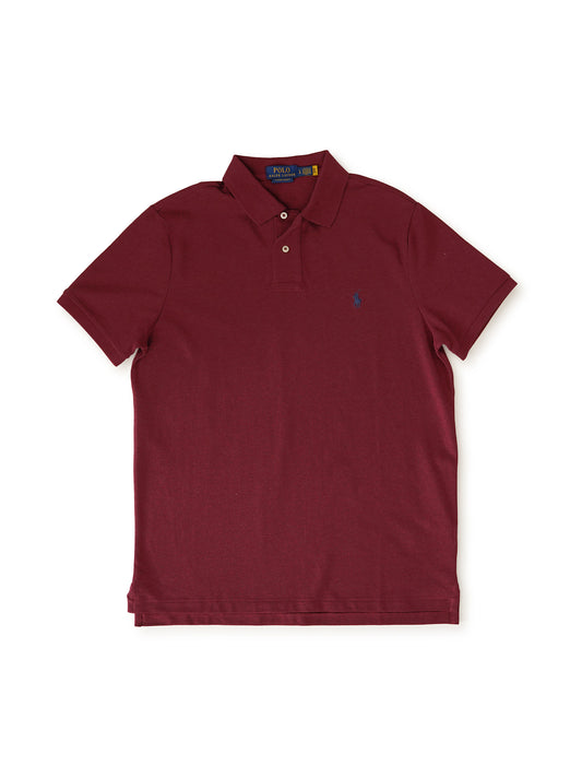 Bordeauxfarbenes Poloshirt „Custom Slim Fit“ von Ralph Lauren