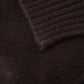 Dunkelbrauner Rollkragenpullover aus Cashmere und Seide