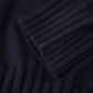 Dunkelblauer Rollkragenpullover aus Cashmere und Seide