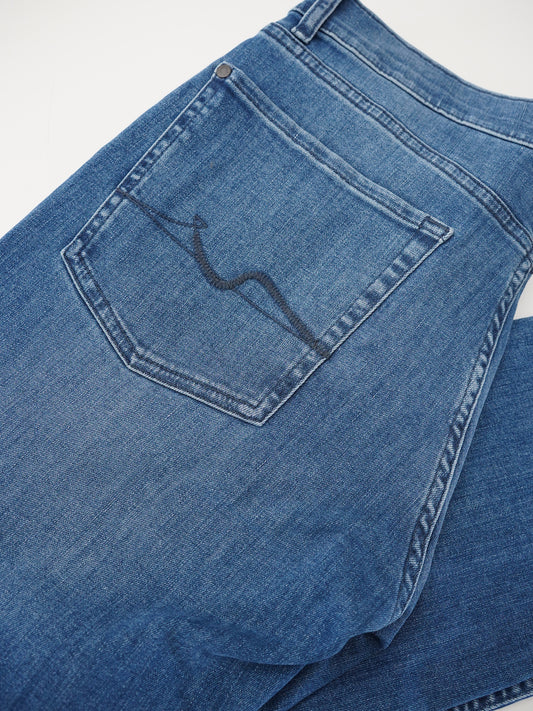 Mittelblaue Slimmy-Jeans mit Stretch von 7 For All Mankind – Ansicht 2