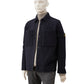 Dunkelblaues Overshirt aus gekochter Wolle