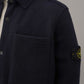 Dunkelblaues Overshirt aus gekochter Wolle