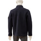Dunkelblaues Overshirt aus gekochter Wolle
