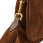 Cognacfarbene Velour-Tasche