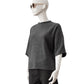 Antrazithfarbener Halbarm-Pullover aus Cashmere und Cotton