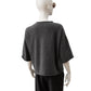 Antrazithfarbener Halbarm-Pullover aus Cashmere und Cotton