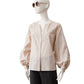 Nudefarbene Bluse aus Cotton und Leinen