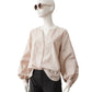 Nudefarbene Bluse aus Cotton und Leinen