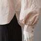 Nudefarbene Bluse aus Cotton und Leinen