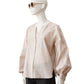 Nudefarbene Bluse aus Cotton und Leinen