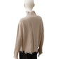 Steinfarbener, gerippter Used-Turtleneck aus Wolle und Cashmere