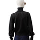 Schwarzer, perforierter Rollkragenpullover