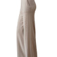 Steinfarbene Strick-Hose aus Wolle und Cashmere