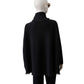 Schwarzer Cashmere-Poncho mit Fransen