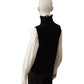 Schwarzer, gerippter Pullunder aus Wolle und Cashmere