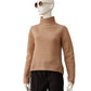 Camelfarbener Rollkragenpullover aus Wolle und Cashmere