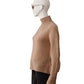 Camelfarbener Rollkragenpullover aus Wolle und Cashmere