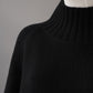 Schwarzer Rollkragenpullover aus Wolle und Cashmere
