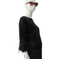 Schwarzer Cashmere-Pullover mit abnehmbaren Fransen