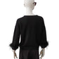 Schwarzer Cashmere-Pullover mit abnehmbaren Fransen