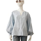 Hellblaue Bluse aus Cotton und Leinen