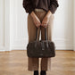 Dunkelbraune Velour-Tasche