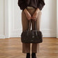 Dunkelbraune Velour-Tasche