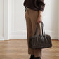 Dunkelbraune Velour-Tasche