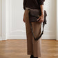 Espressofarbene, kleine Velour-Tasche