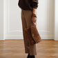 Cognacfarbene Velour-Tasche
