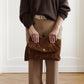 Cognacfarbene Velour-Tasche