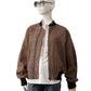 Rot/Braun karierter Oversize Bomber