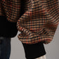 Rot/Braun karierter Oversize Bomber