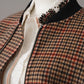 Rot/Braun karierter Oversize Bomber
