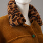 Cognacfarbene Fake-Fur Jacke mit abknöpfbarem Leo-Kragen