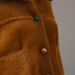 Cognacfarbene Fake-Fur Jacke mit abknöpfbarem Leo-Kragen