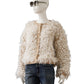 Creme/Sandfarbene Fell-Strickjacke