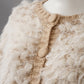 Creme/Sandfarbene Fell-Strickjacke