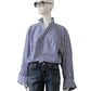 Blau/Weiß gestreifte Oversize-Bluse