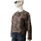 Leo-Print Jacke mit abknöpfbarem Schal-Kragen