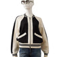 Schwarz/Cremefarbener College-Bomber