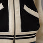 Schwarz/Cremefarbener College-Bomber