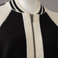 Schwarz/Cremefarbener College-Bomber