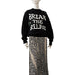 Schwarzes Sweatshirt mit Schriftzug "BREAK THE RULES"