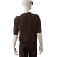 Von Hand bestickter brauner Kurzarm-Pullover
