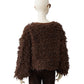Braune Fell-Strickjacke