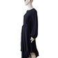 Dunkelblaues Kleid mit Volant