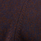 Blau/Bordeauxfarbener, melierter Pullover aus superfeiner Merinowolle und Cashmere