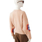 Puderfarbener Pullover mit Flower-Details